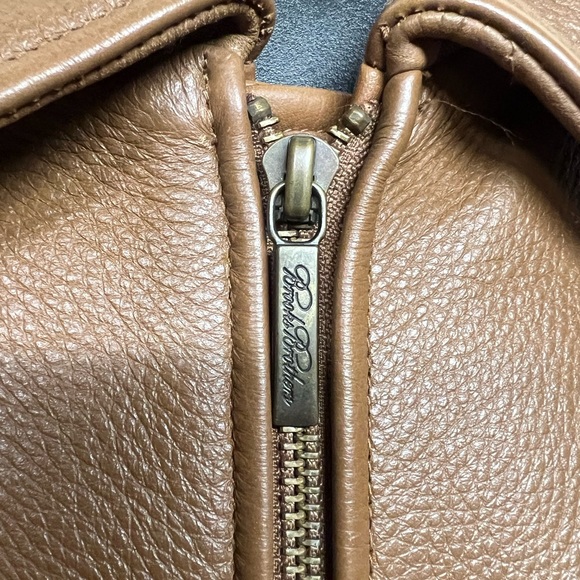 Men’s Brooks Brothers cognac leather jacket large - Picture 3 of 9